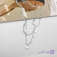 گردنبند نقره‌ای دولاین سکه‌ای و ماری