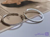 گوشواره تنیسی حلقه ای استیل رنگ ثابت