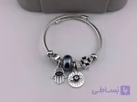 دستبند چشم نظر نقره ای پاندورا