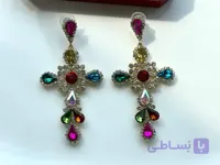 گوشواره صلیب نگین دار
