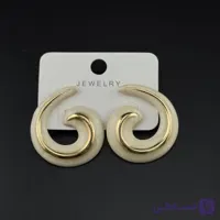 گوشواره مارپیچ شیری و طلایی