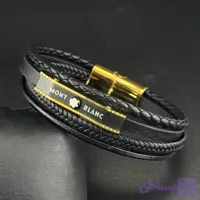 دستبند مردانه چرمی چندلایه طرح Montblanc