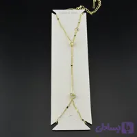 تمیمه استیل طلایی طرح قلب نگین‌دار