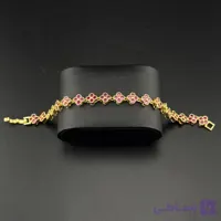 دستبند فوق لوکس مدل گل سرخابی