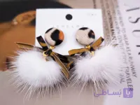 گوشواره توپی پلنگی زنانه رنگ ثابت کد 11204