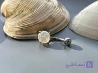 پیرسینگ ناف نقره ای هفت رنگ