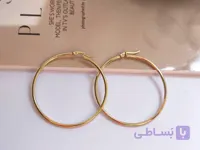 گوشواره حلقه ای بزرگ استیل رنگ ثابت