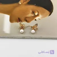 گوشواره ژوپینگ طرح زنبور و مروارید