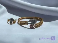 ست دستبند و انگشتر مار طرح جواهر