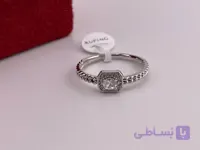 انگشتر ژوپینگ تک نگین نقره ای