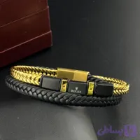 دستبند چرم مردانه دو‌ لاین طرح رولکس کد TRN-RLX02