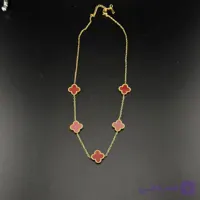 گردنبند ونکلیف زرشکی 5 گل