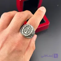 انگشتر مردانه لنگر برجسته با قاب مشبک