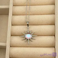 گردنبند زنانه نقره‌ای طرح خورشید