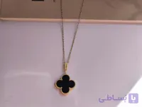 گردنبند ونکلیف گل مشکی استیل