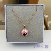 گردنبند میناکاری طرح گل مرواریدی