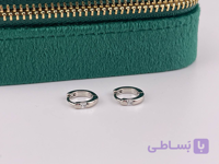 گوشواره مینیمال با تک نگین مربعی