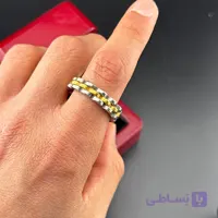 انگشتر مردانه دو ردیف طلایی مینیمال