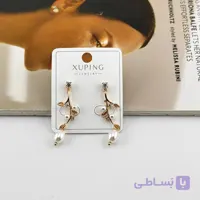 گوشواره آویز گل و مروارید ژوپینگ