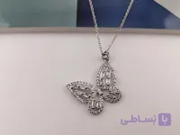 گردنبند پروانه دخترانه نقره ای