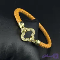 دستبند چرم زنانه ونکلیف رنگ قهوه ای