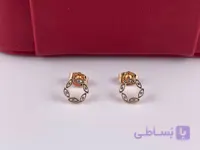 گوشواره حلقه‌ای ژوپینگ طرح چشم نظر طلایی