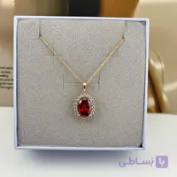 گردنبند نگین قرمز اشکی
