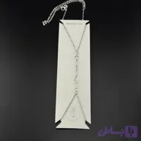 تمیمه استیل نقره‌ای طرح چهاربرگ