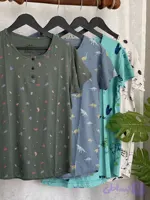 تیشرت دخترانه برند H&M مدل سه دکمه پارچه نخی و کشسانی متوسط