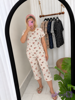 ست تیشرت و شلوار کاپری دخترانه برند H&M مدل star خنک و لطیف