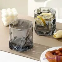 لیوان بلور دفرمه شفاف برند دلی Deli glass دست 6 عددی