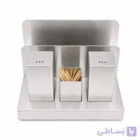 نمک‌پاش استیل دو عددی شنگیا جا دستمال دار