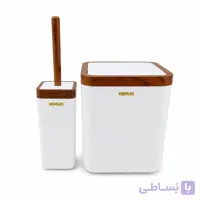 ست سرویس بهداشتی فرچه و سطل در بادبزنی مدل مربع طرح چوب رایان هوفیلوس Hofilos