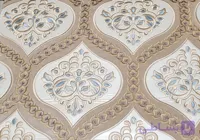 پارچه مخمل پرده گلدوزی گل چرمی مجلسی بومونتی کد722