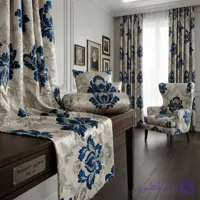 ساتن گلدوزی طرح قابی سالونی گل مخمل بومونتی کد 906