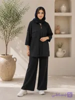 تونیک شانتون سه دکمه رنگ مشکی