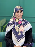 روسری ابریشم توییل طرح لاله - گیلا گالری