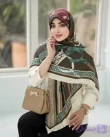 روسری نخی قواره بزرگ سیا اسکارف طرح‌ دار- ایستایی عالی، نرم و سبک - گیلا گالری