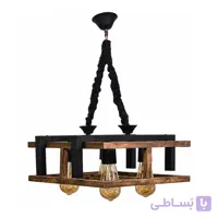 لوستر مدل 4 شعله چوبی