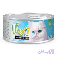 کنسرو گربه وکسی طعم مرغ و ماهی