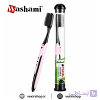 مسواک زغالی واشامی Washami مسافرتی با برس نرم و ذغال فعال