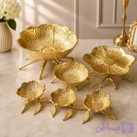 سرویس 4 تکه لوتوس آلومینیومی طلایی