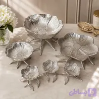 سرویس 4 تکه لوتوس آلومینیومی نقره ای