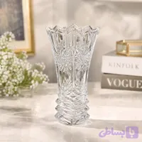گلدان بلوری سیلیکا وارداتی تراش دار