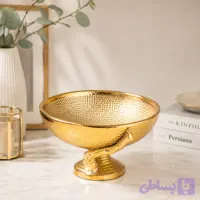 آجیل خوری آلومینیومی طلایی طرح چکشی