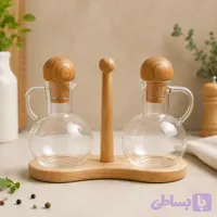آبلیمو خوری شیشه‌‏ای بامبو استنددار 2تایی
