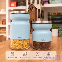 جا حبوباتی باریکو درب استیل رنگ آبی