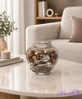 شکلات خوری بلور درب و پایه آلومینیوم نقره ای
