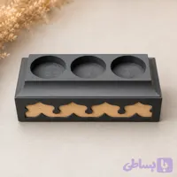 جا شمع وارمر چوبی سه خانه