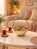 آجیل خوری آلومینیومی طرح سبد طلایی